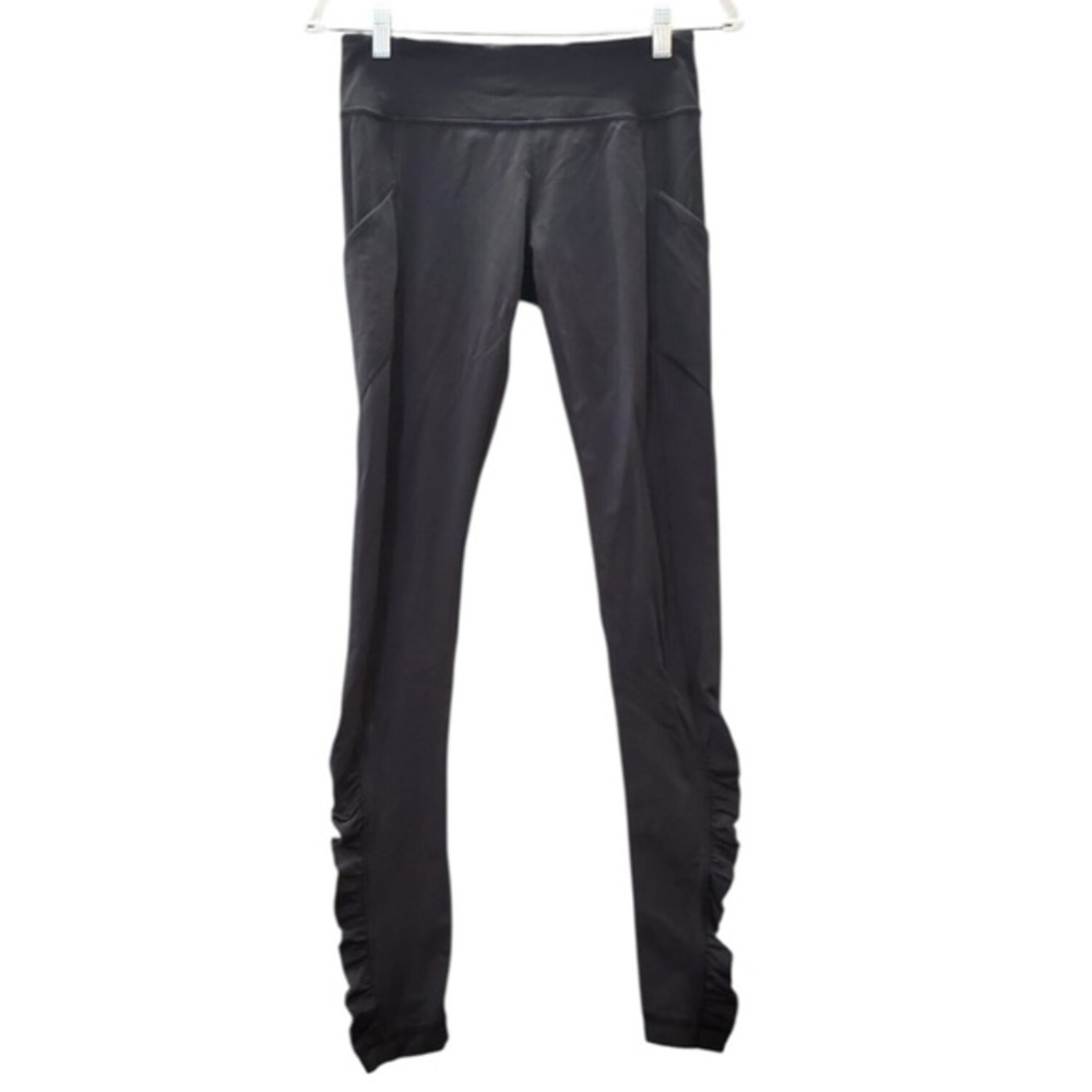 LULULEMON Women’s Activewear pant Size 4 Black  Spend Up  Tight Ruched Logo.